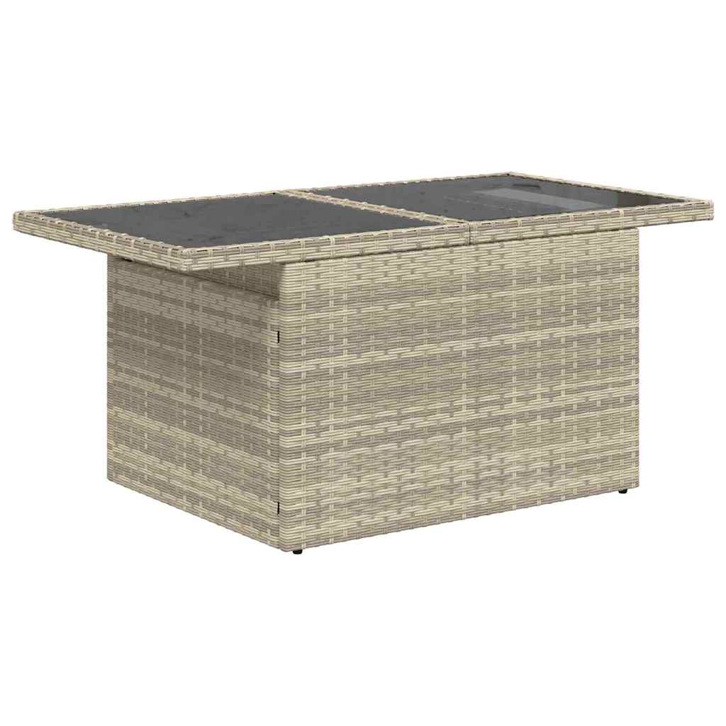 Garten-Sofa-Set mit Speicher 9 pcs Hellgrau Poly Rattan